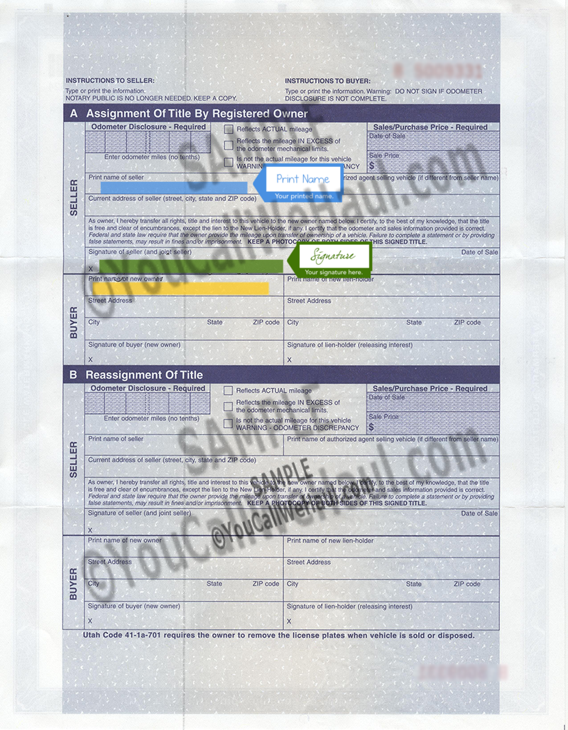 How To Transfer Utah Title And Instructions For Filling Out Your Title