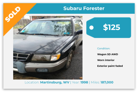 Sell Your Junk Car Today! Recently Sold 1998 Subaru Forester in Martinsburg, WV