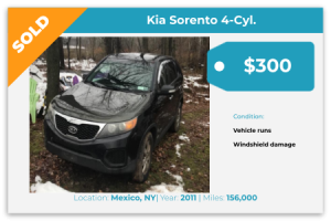 Sell Your Junk Car Today! Recently Sold 2011 Kia Sorento in Mexico, NY