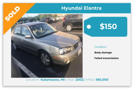sell Hyundai Elantra for cash Kalamazoo, MI