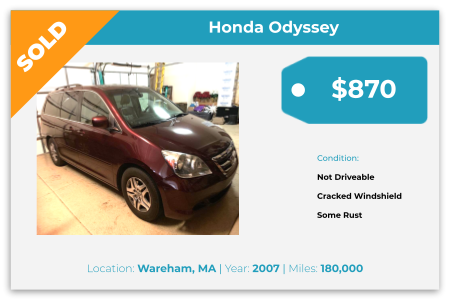 sell Honda Odyssey for cash Wareham, MA