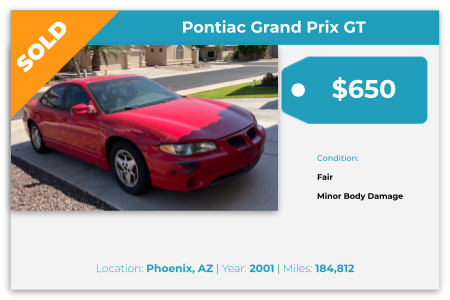 sell Pontiac Grand Prix for cash Phoenix, AZ
