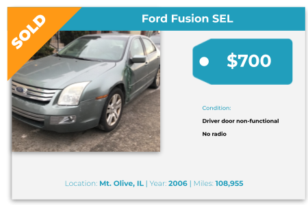 sell Ford Fusion for cash Mt Olive, IL