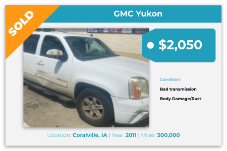 Sell junk car for cash-GMC Yukon- Coralville, IA