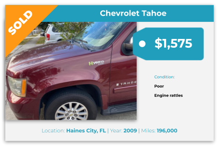 sell junk car Chevy Tahoe for cash Florida