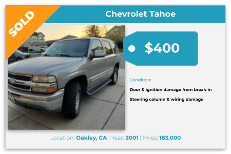 sell junk Chevy Tahoe cash California