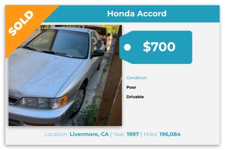 sell Honda Accord for cash Livermore CA
