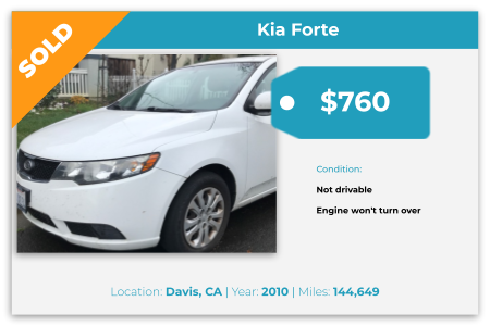 sell Kia Forte for cash Davis CA