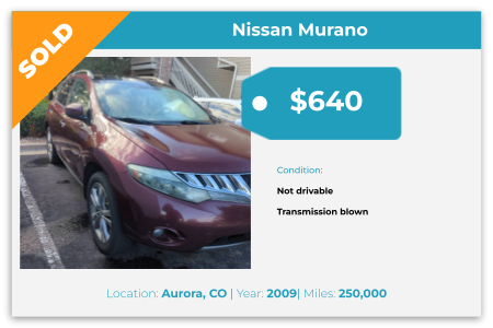 sell junk car for cash Aurora CO