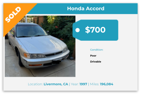 sell junk car for cash Livermore, CA