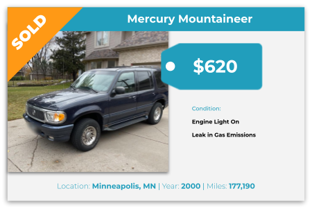 sold SUV for cash Minneapolis, MN
