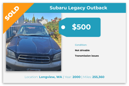 sell junk car for cash Longview, WA