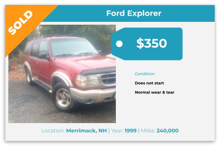 sell junk Ford Explorer for cash Merrimack, NH
