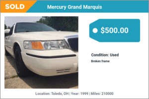 1999 Mercury Grand Marquis sold for cash in Toledo, OH