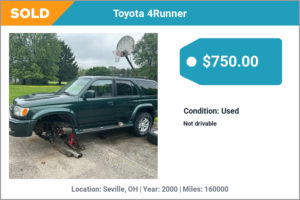 2000 Toyota 4Runner sold for cash in Seville, OH