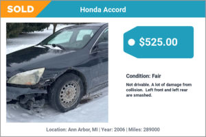 2006 Honda Accord sold for cash in Ann Arbor, MI