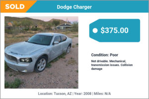 2008 Dodge Charger sold for cash in Tucson, AZ