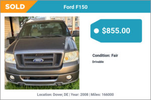 2008 Ford F150 sold for cash in Dover, DE