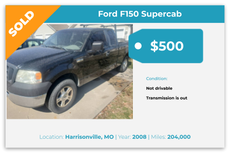 sell junk Ford F150 for cash Harrisonville, MO