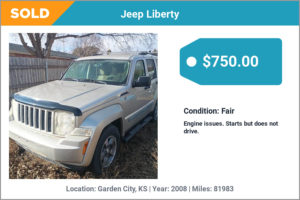 2008 Jeep Liberty sold for cash in Garden City, KS