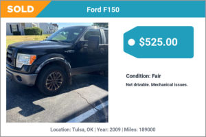 2009 Ford F150 sold for cash in Tulsa, OK