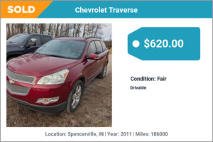 2011 Chevrolet Traverse sold for cash in Spencerville, IN