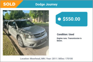 2011 Dodge Journey sold for cash in Moorhead, MN