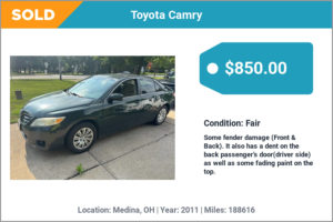 2011 Toyota Camry sold for cash in Medina, OH