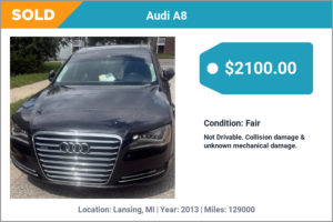 2013 Audi A8 sold for cash in Lansing, MI