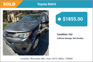 2015 Toyota RAV4 sold for cash in Worcester, MA