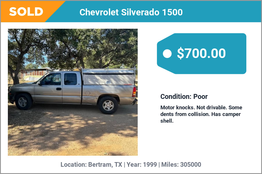 sell junk truck for cash Bertram, TX