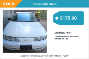1999 Oldsmobile Alero sold for cash in Pineville, LA