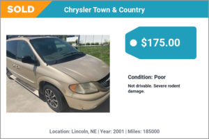 2001 Chrysler Town & Country sold for cash in Lincoln, NE