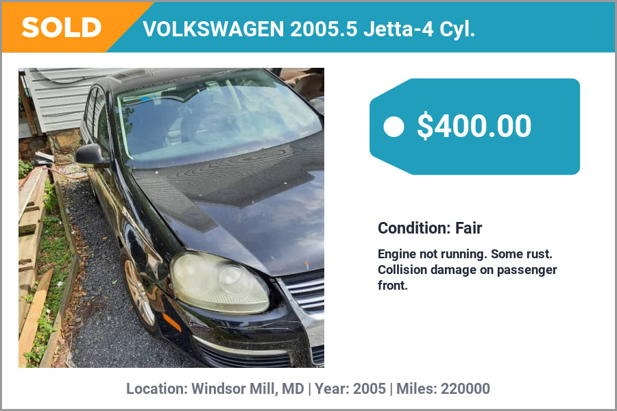sell junk Jetta for cash Windsor Mill, MD