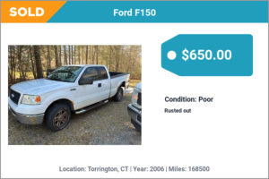 2006 Ford F150 sold for cash in Torrington, CT