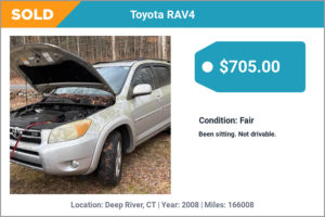 2008 Toyota RAV4 sold for cash in Deep River, CT