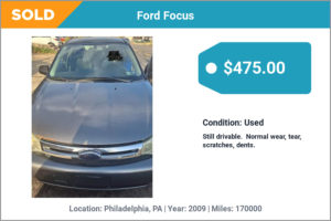 2009 Ford Focus sold for cash in Philadelphia , PA