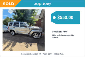 2011 Jeep Liberty sold for cash in Leander, TX