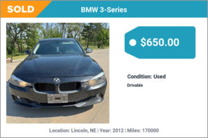 2012 BMW 3-Series sold for cash in Lincoln, NE