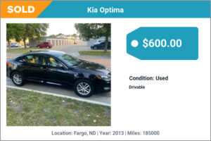 2013 Kia Optima sold for cash in Fargo, ND