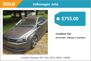 2013 Volkswagen Jetta sold for cash in Swanton, OH