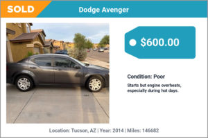 2014 Dodge Avenger sold for cash in Tucson, AZ