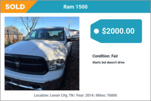 2014 Ram 1500 sold for cash in Lenoir City, TN