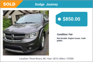 2015 Dodge Journey sold for cash in Three Rivers, MI