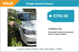 2018 Dodge Grand Caravan sold for cash in Garden City, KS