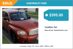 2007 CHEVROLET HHR sold for cash in Katy, TX
